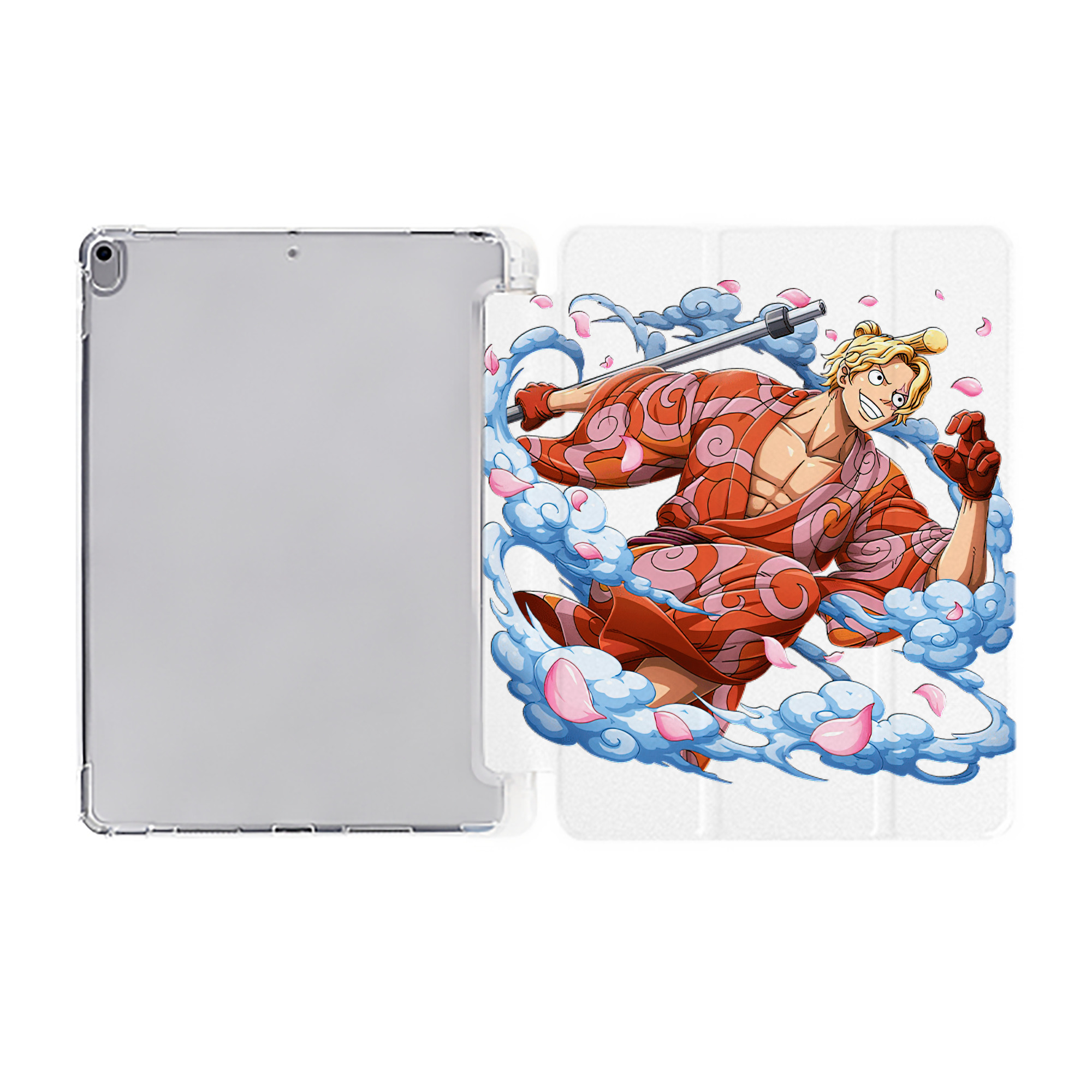（画像用） ワンピース サンジ ONE PIECE Sanji IPad ケース ペン収納付き 三つ折りスタンド PUレザー×シリコン 対応機種9.5/10.5/10.9インチ